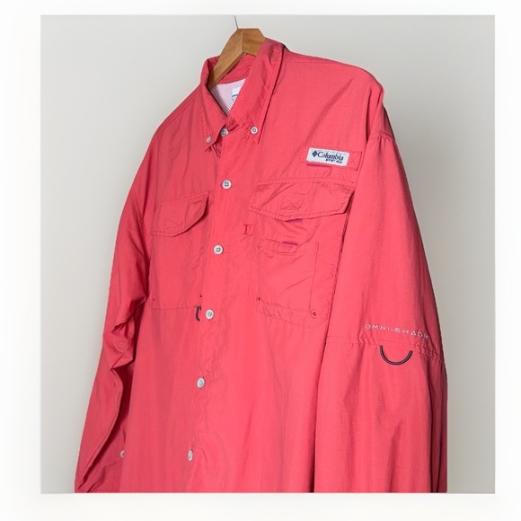 Columbia PFG Fishing Shirt Mens M Omni-Shade Vented Button Long Sleeve - Picture 2 of 5